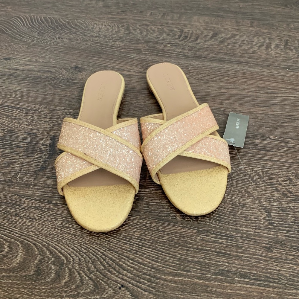 J.Crew Glitter Cora crisscross sandals
